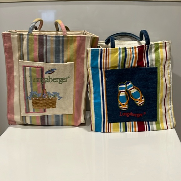 Longaberger Cloth Bag Set of 2 - Picture 1 of 14